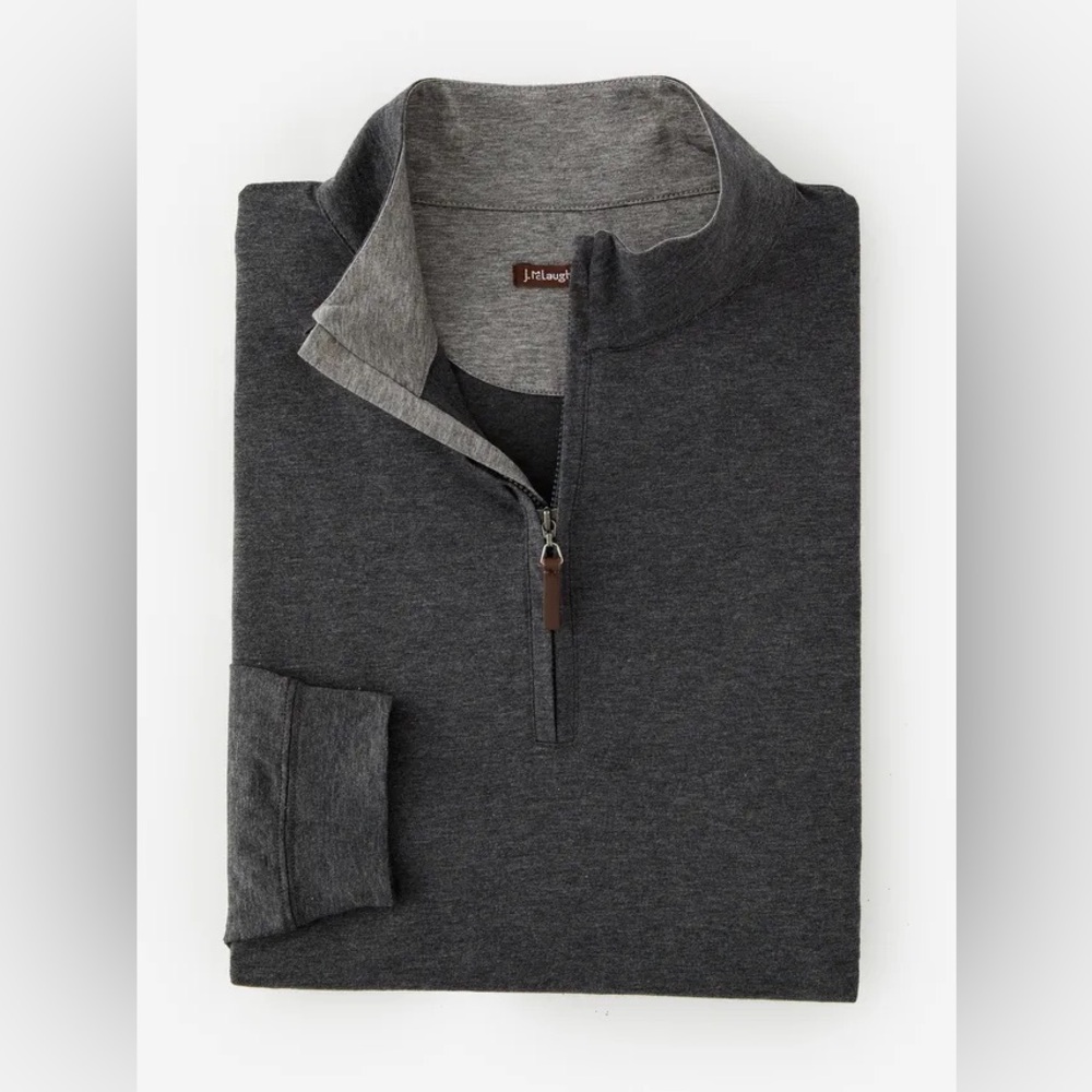 J. McLaughlin Women’s Claremont 1/4 Zip Dark Heather Gray Pull Over Sweater- XS